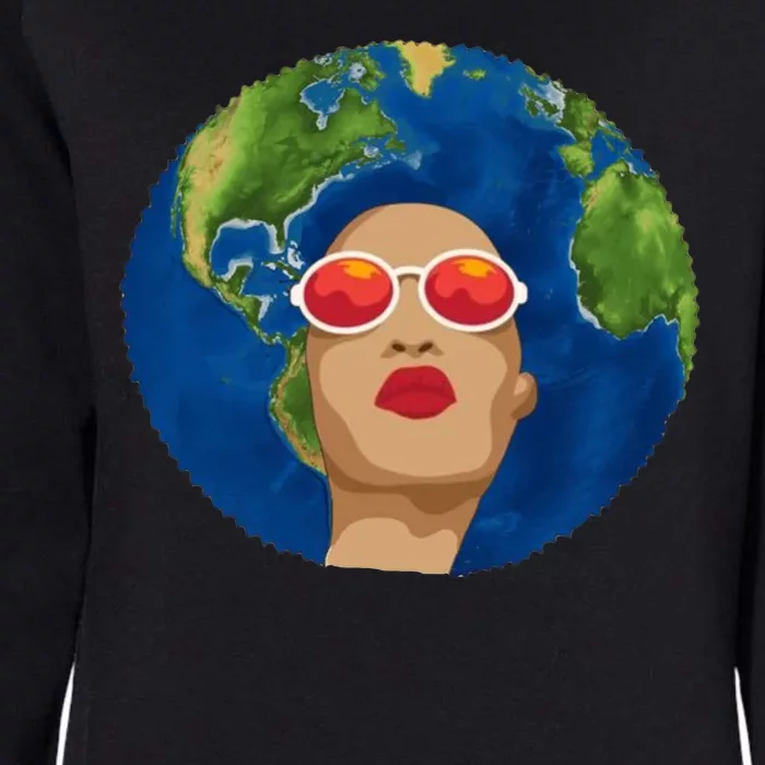 Female Afro Earth Day Womens California Wash Sweatshirt