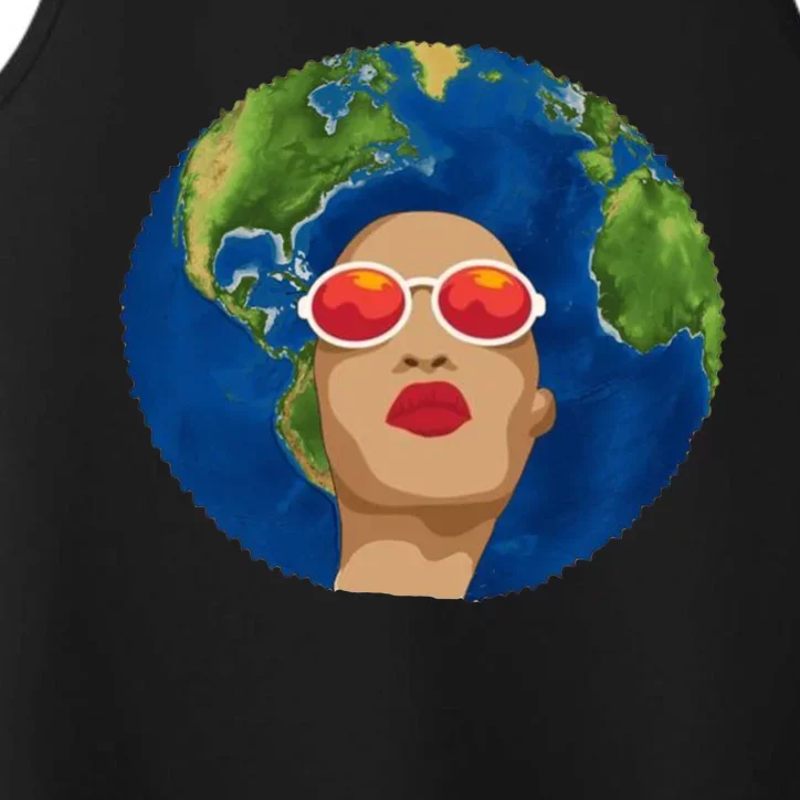 Female Afro Earth Day Performance Tank