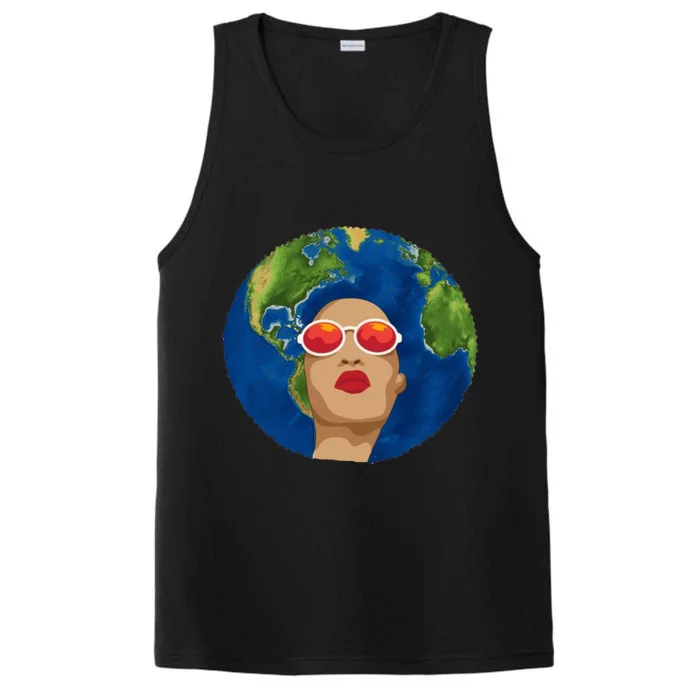 Female Afro Earth Day Performance Tank