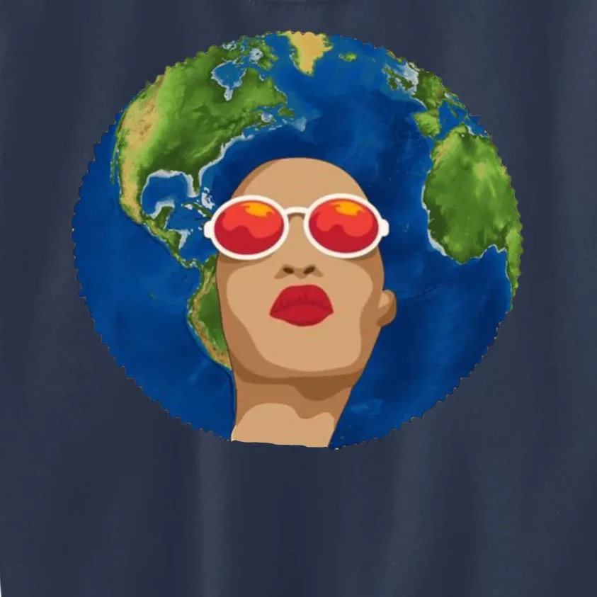 Female Afro Earth Day Kids Sweatshirt