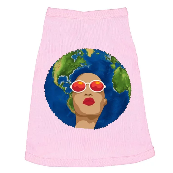 Female Afro Earth Day Doggie Tank