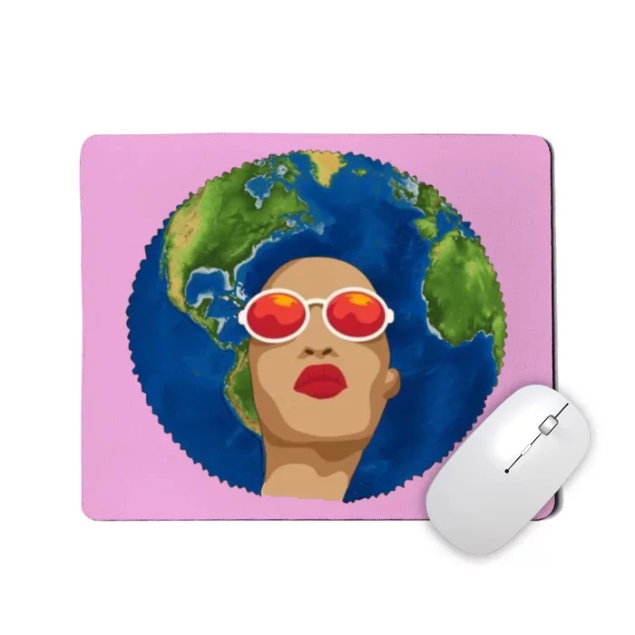 Female Afro Earth Day Mousepad