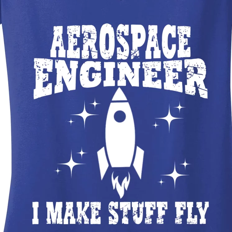 Funny Aerospace Engineer Dad Mom Space Humor Dad Joke Gift Women's V-Neck T-Shirt