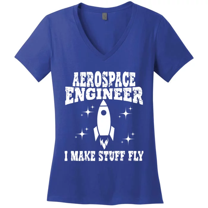 Funny Aerospace Engineer Dad Mom Space Humor Dad Joke Gift Women's V-Neck T-Shirt