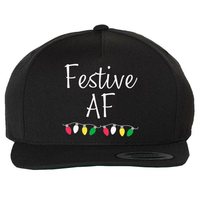 Festive AF Funny Holiday Christmas Funny Sarcastic Festive Wool Snapback Cap