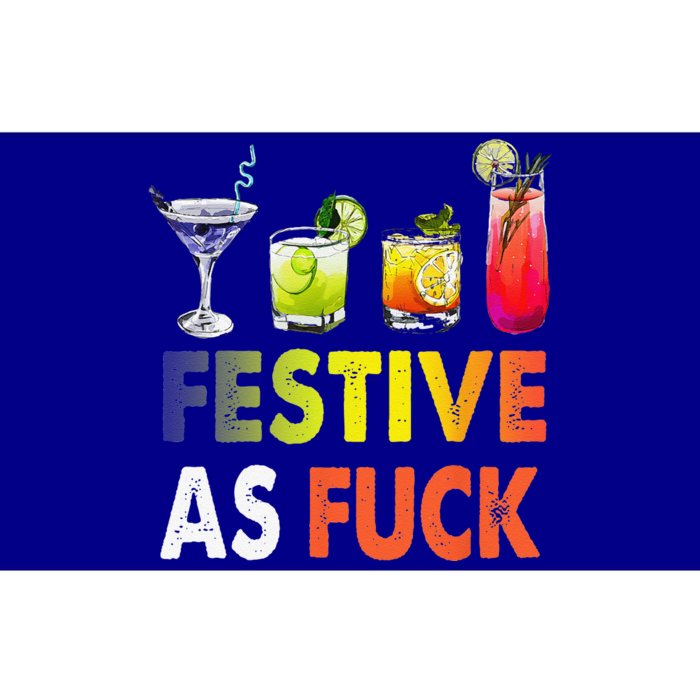 Festive As F Ck Funny Christmas Holiday Cocktail Drinking Bumper Sticker