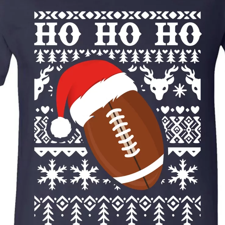 Funny American Football Ugly Christmas Sweater Boy XMAS V-Neck T-Shirt