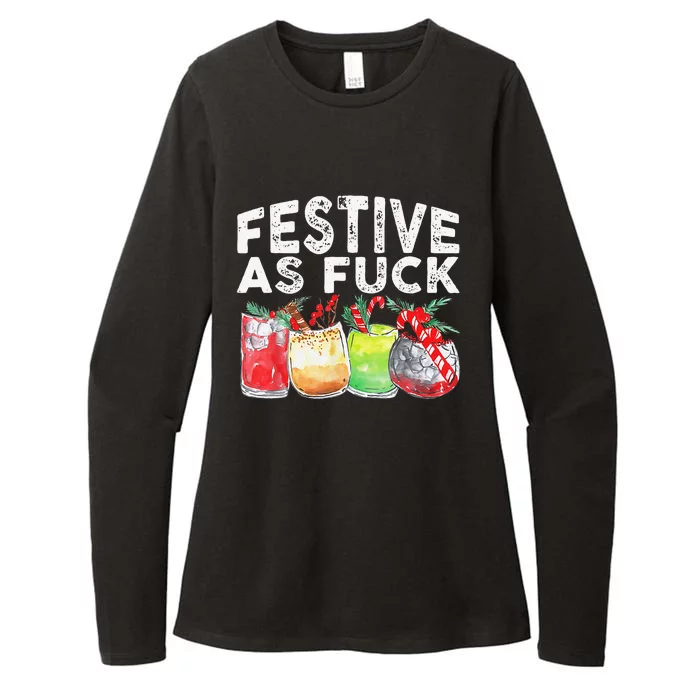 Festive As Fuck Funny Ugly Christmas Holiday Womens CVC Long Sleeve Shirt