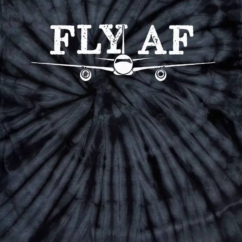 Fly AF Funny Pilot Flight Attendant Gift Tie-Dye T-Shirt