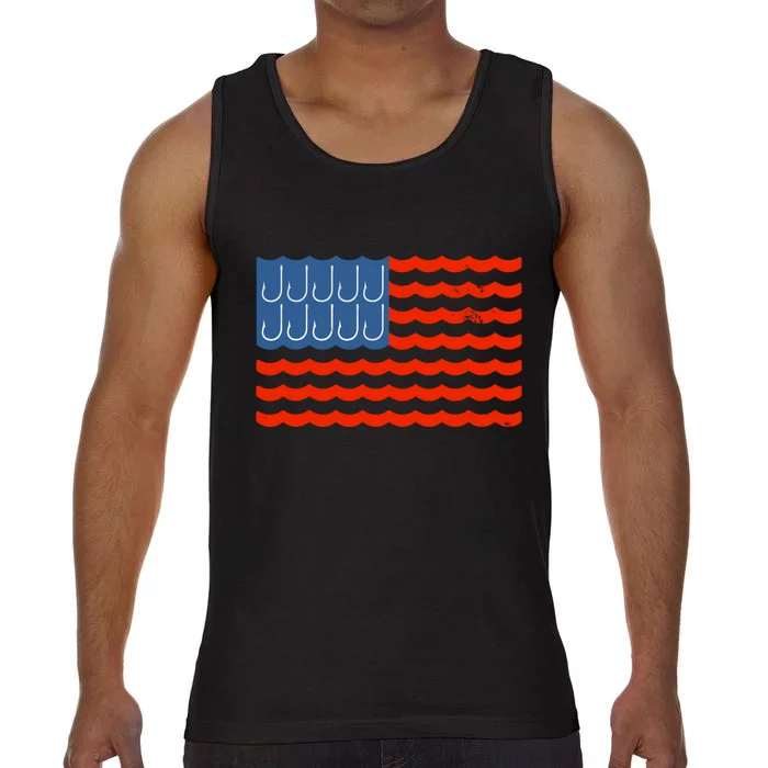 Fishing American Flag Patriotic Fishing 4th Of July Comfort Colors® Tank Top