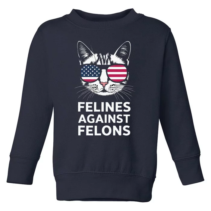 Felines Against Felons Kamala Harris Toddler Sweatshirt