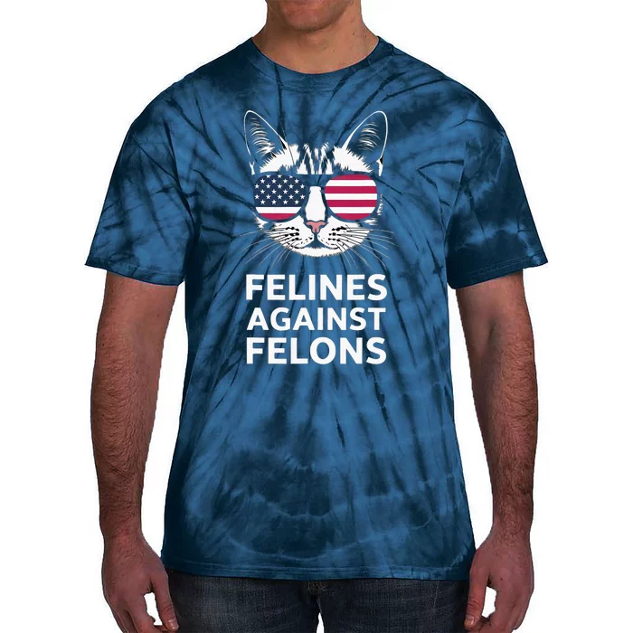 Felines Against Felons Kamala Harris Tie-Dye T-Shirt