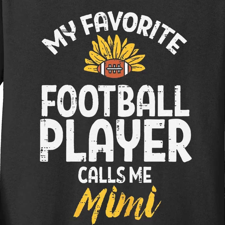 Favorite American Football Player Mimi Grandma Nana Kids Long Sleeve Shirt