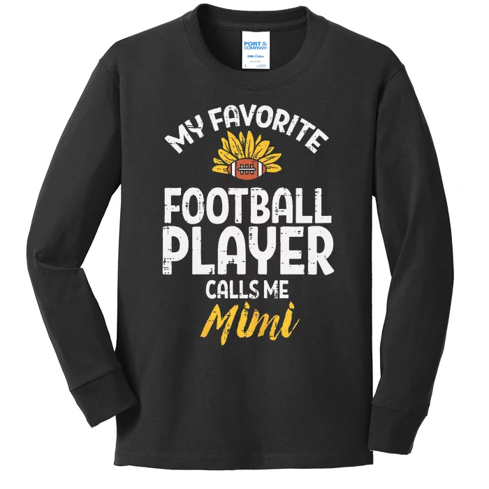 Favorite American Football Player Mimi Grandma Nana Kids Long Sleeve Shirt