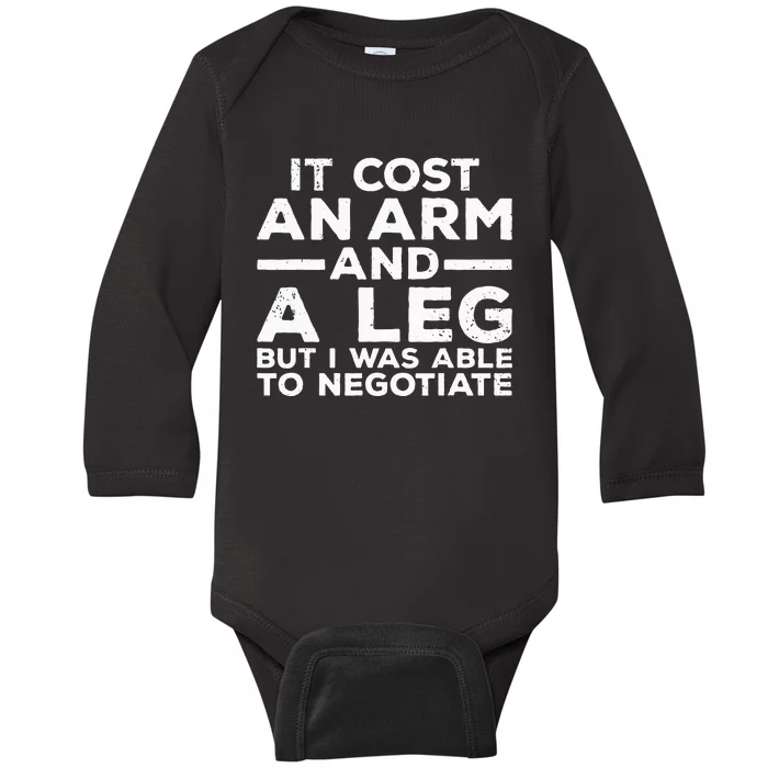 Funny Amputee For Men Women Prosthetic Leg Amputation Joke Baby Long Sleeve Bodysuit