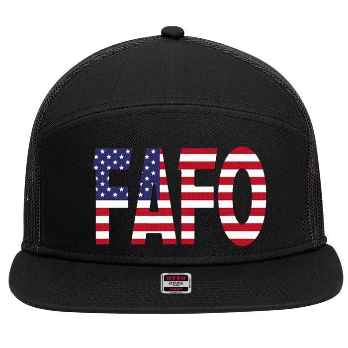 FAFO American Flag 7 Panel Mesh Trucker Snapback Hat