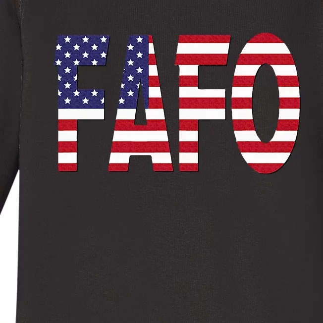 FAFO American Flag Baby Long Sleeve Bodysuit