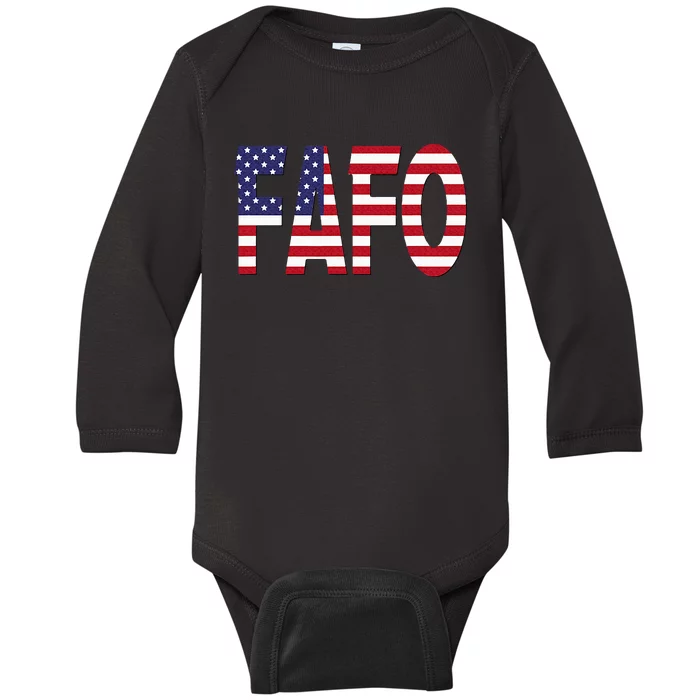 FAFO American Flag Baby Long Sleeve Bodysuit