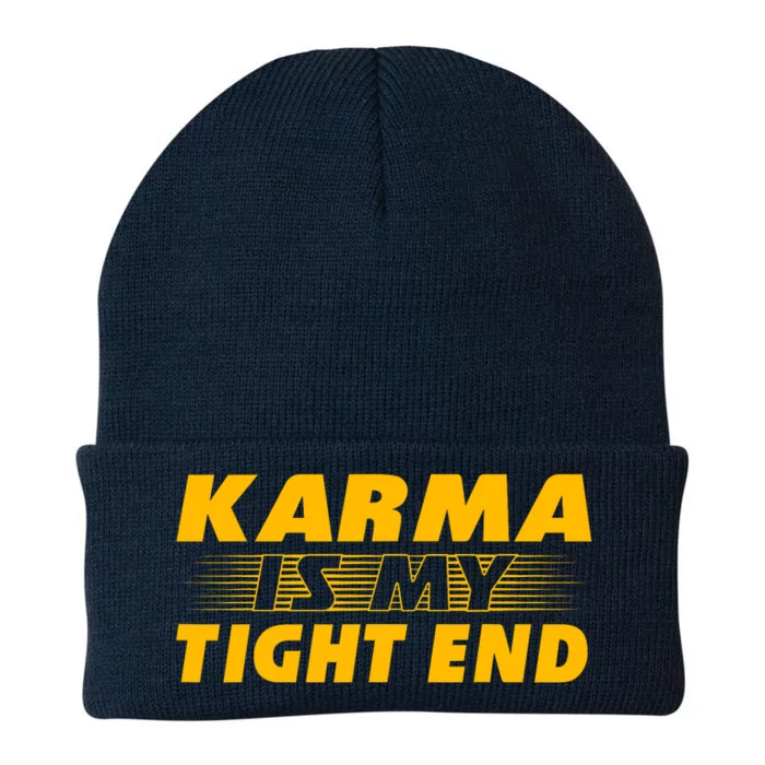 Funny American Football Karma Is My Tight End Knit Cap Winter Beanie