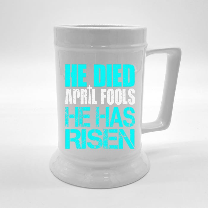 FUNNY APRILS FOOL He Has Risen Jesus Easter Gift Front & Back Beer Stein