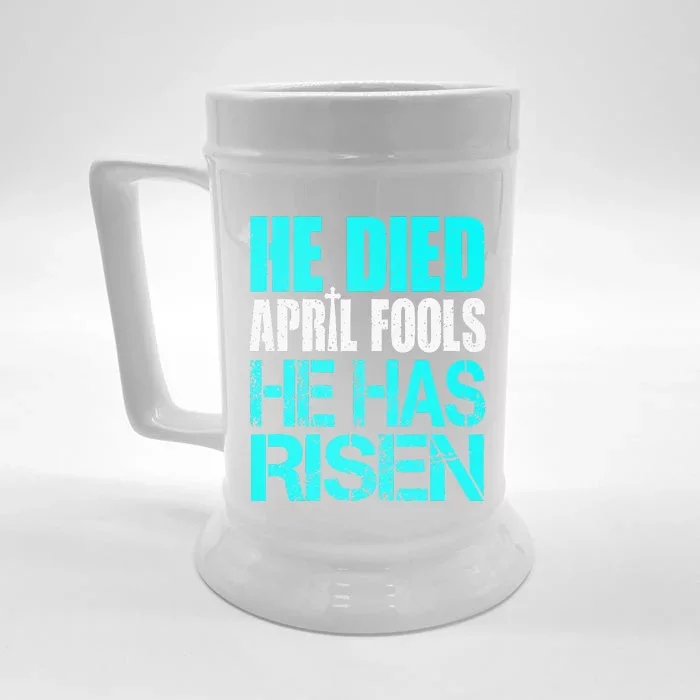 FUNNY APRILS FOOL He Has Risen Jesus Easter Gift Front & Back Beer Stein