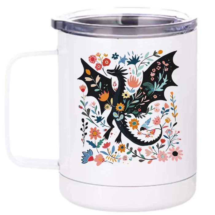 Funny Abraxos Fantasy Bookish Floral Abraxos Gift Front & Back 12oz Stainless Steel Tumbler Cup