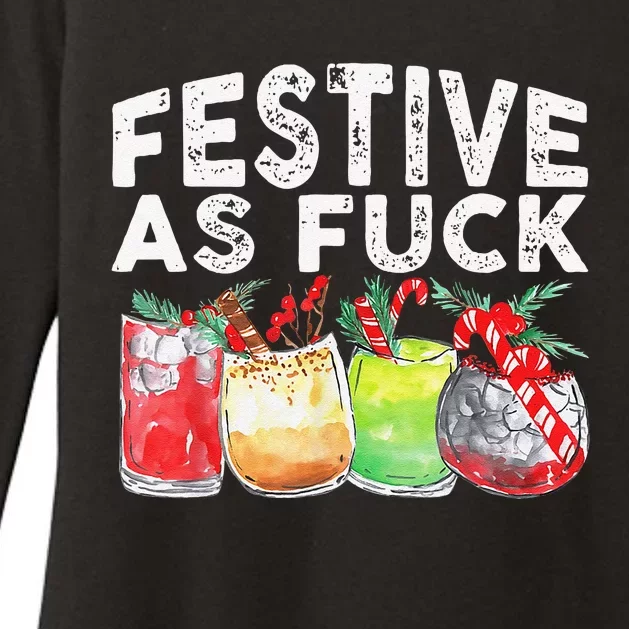 Festive As Fuck Funny Ugly Christmas Holiday Womens CVC Long Sleeve Shirt