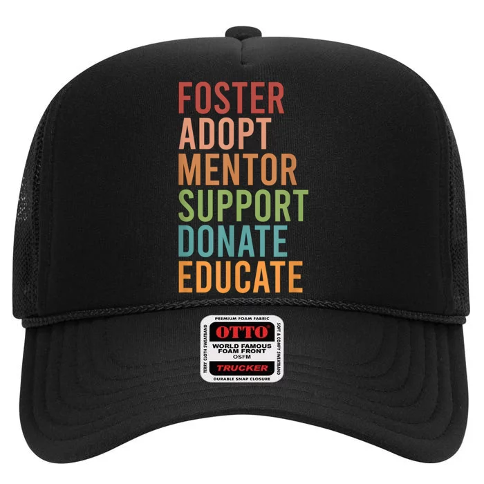 Foster Adopt Foster Mom Foster Parent Foster Mother High Crown Mesh Trucker Hat