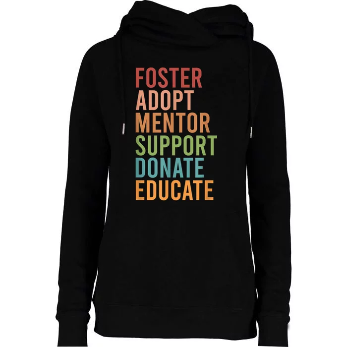 Foster Adopt Foster Mom Foster Parent Foster Mother Womens Funnel Neck Pullover Hood