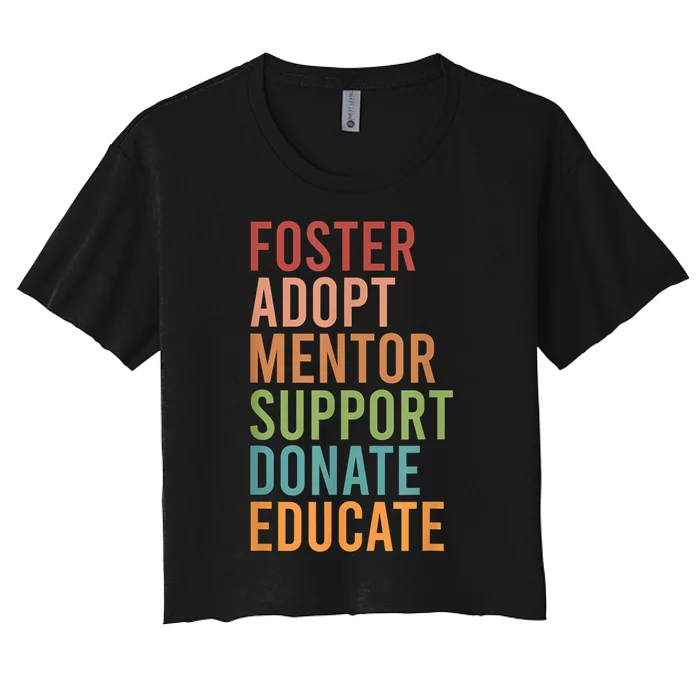 Foster Adopt Foster Mom Foster Parent Foster Mother Women's Crop Top Tee