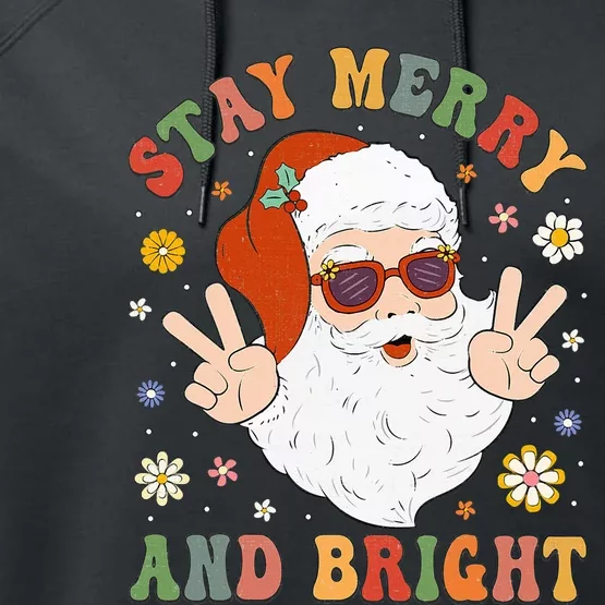 Festive and Fun Christmas Hippie Santa Claus Design Performance Fleece Hoodie