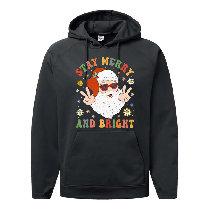 Festive and Fun Christmas Hippie Santa Claus Design Performance Fleece Hoodie