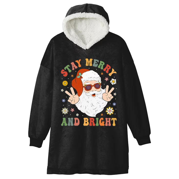 Festive and Fun Christmas Hippie Santa Claus Design Hooded Wearable Blanket