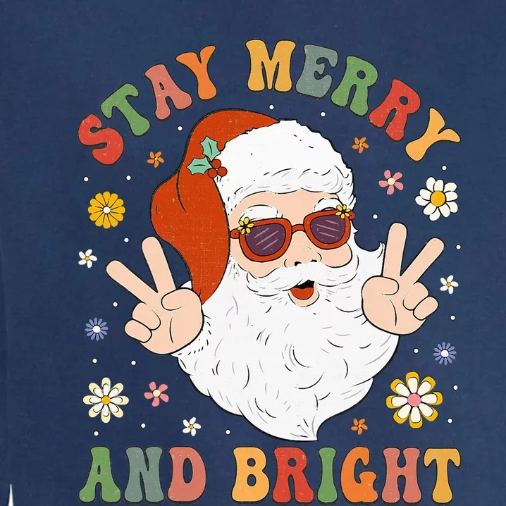 Festive and Fun Christmas Hippie Santa Claus Design Garment-Dyed Sweatshirt