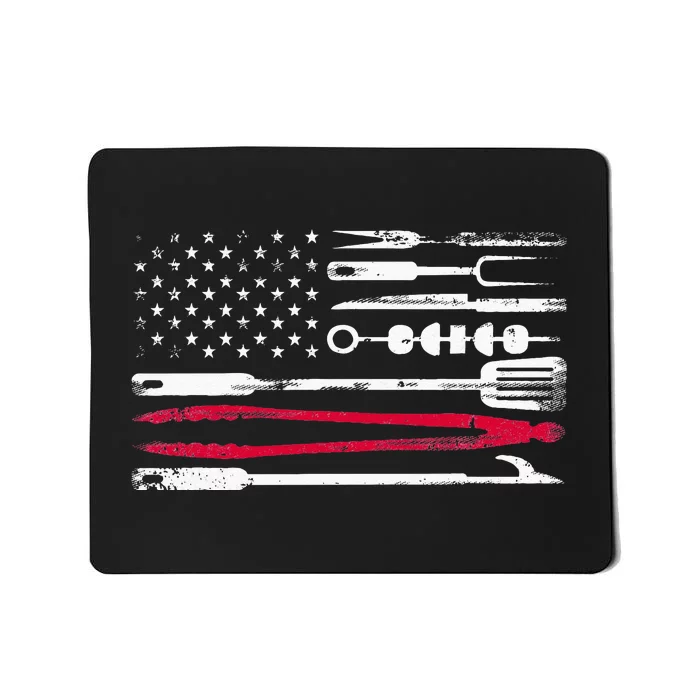 Funny American Flag Grilling Tools BBQ Grill Barbecue Tool Mousepad