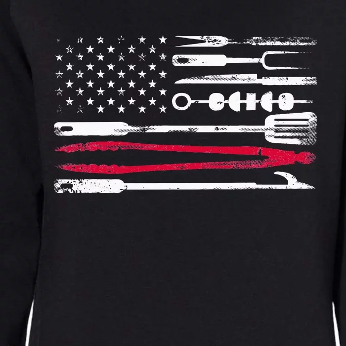 Funny American Flag Grilling Tools BBQ Grill Barbecue Tool Womens California Wash Sweatshirt