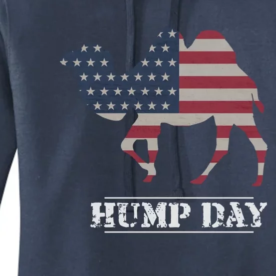 Funny American Flag Hump Day Camel Gift Women's Pullover Hoodie