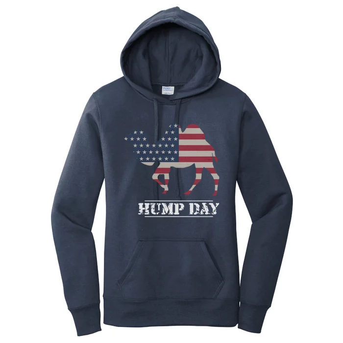 Funny American Flag Hump Day Camel Gift Women's Pullover Hoodie