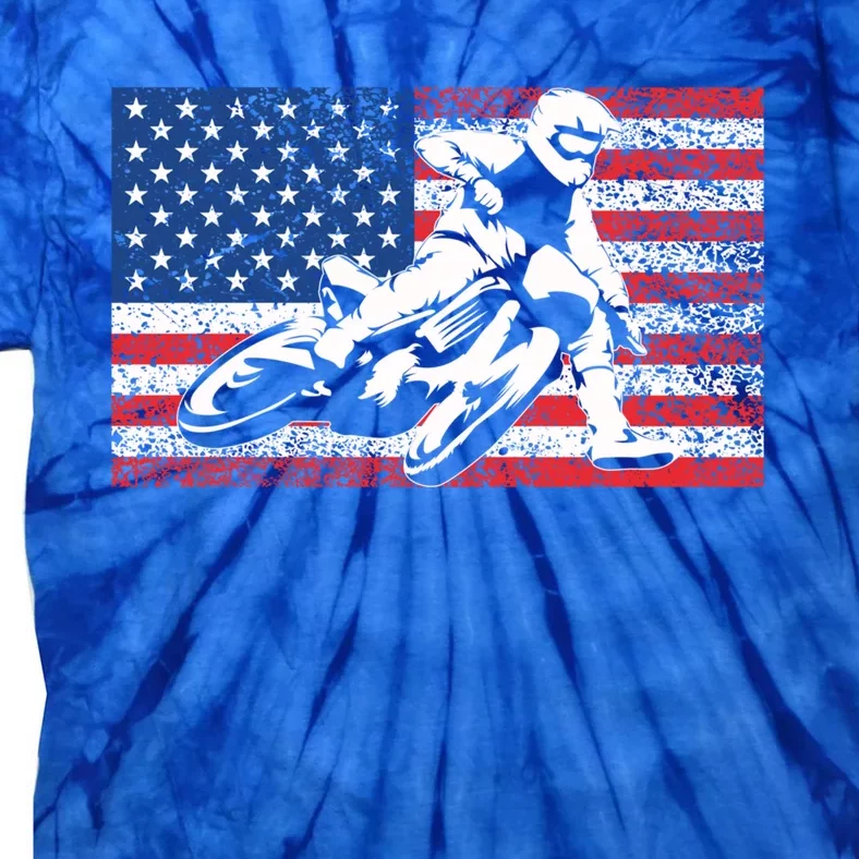 Funny American Flat Track Motorcycle Gift Cool Bike Rider Gift Tie-Dye T-Shirt