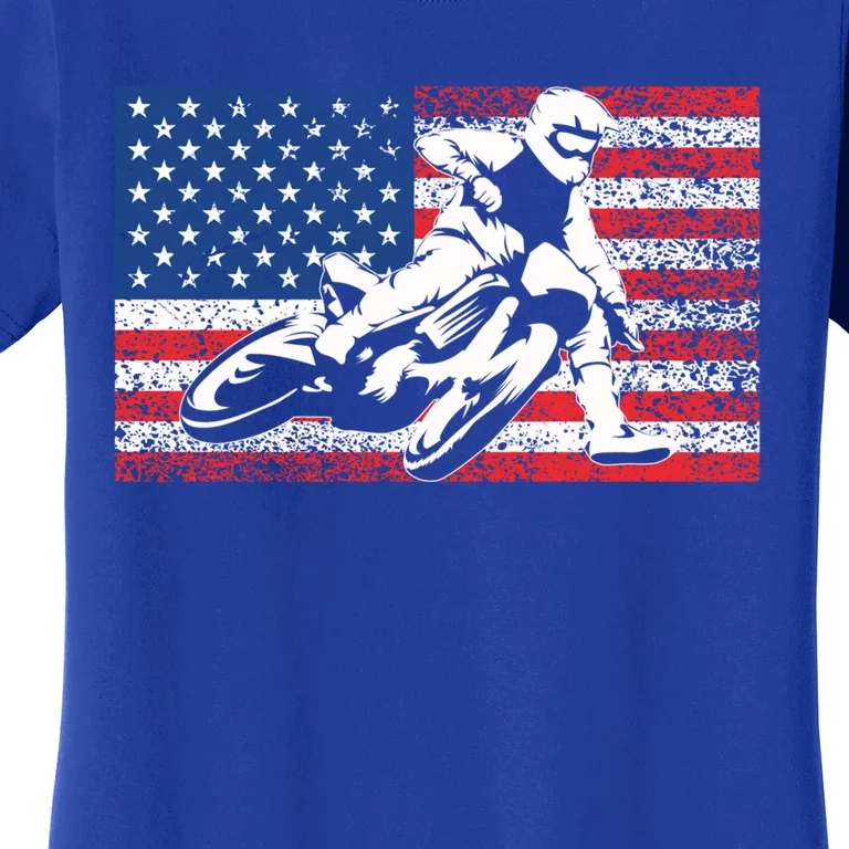 Funny American Flat Track Motorcycle Gift Cool Bike Rider Gift Women's T-Shirt