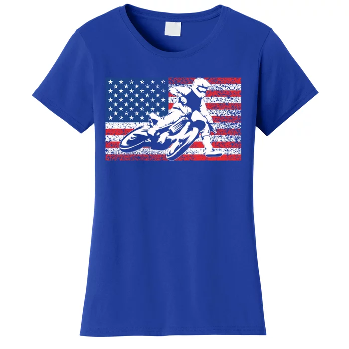 Funny American Flat Track Motorcycle Gift Cool Bike Rider Gift Women's T-Shirt