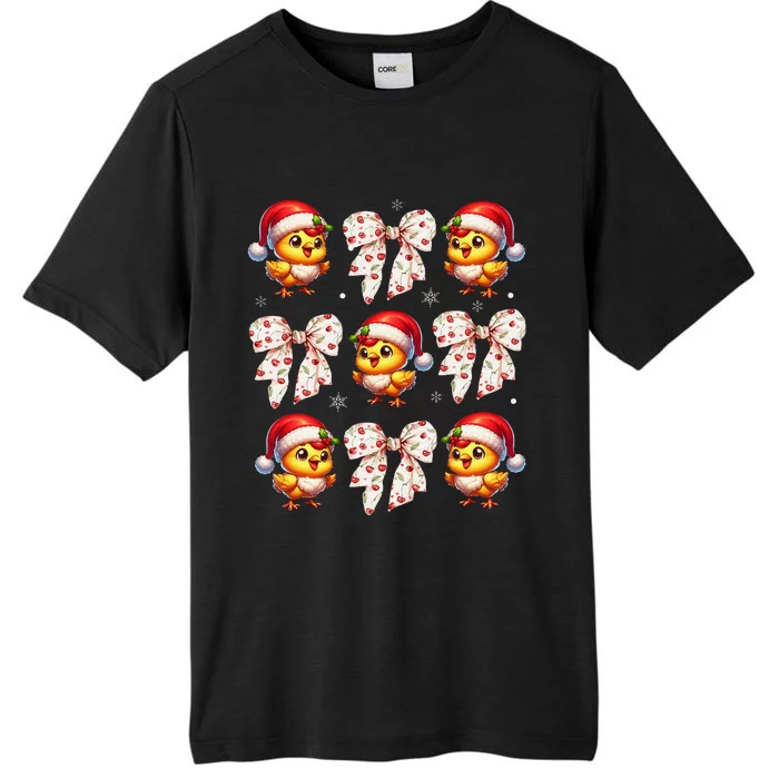 Farm Animal Farmer Christmas Coquette Bow Chicken Christmas ChromaSoft Performance T-Shirt