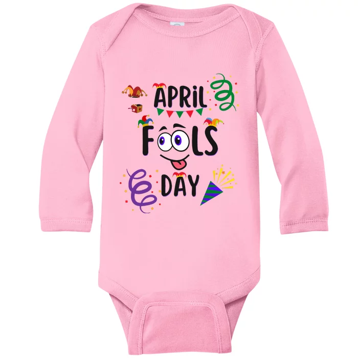 Funny April Fools Day April 1st Prank And Funny Baby Long Sleeve Bodysuit