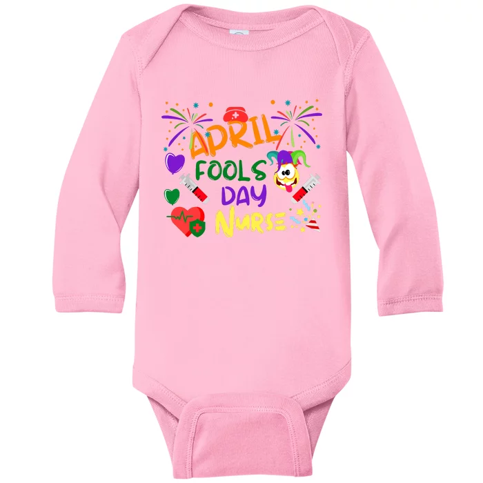 Funny April Fools Day For Nurse Baby Long Sleeve Bodysuit