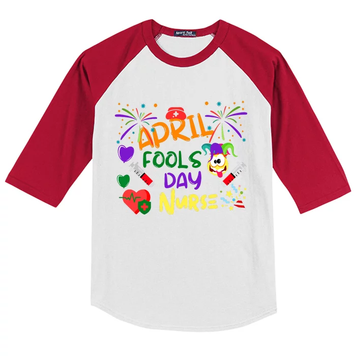 Funny April Fools Day For Nurse Kids Colorblock Raglan Jersey