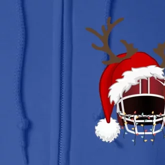 Funny American Football Reindeer Santa Hat Christmas Holiday Gift Full Zip Hoodie