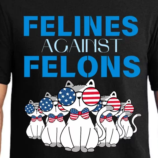 Felines Against Felons Donald Trump 2024 Cat Pajama Set