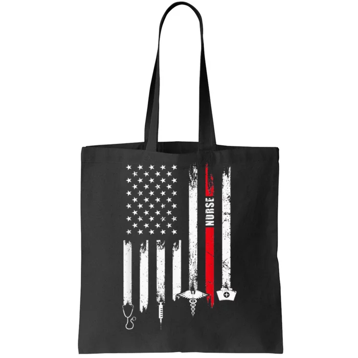 Funny American Flag Nurse Day Gift Idea Tote Bag