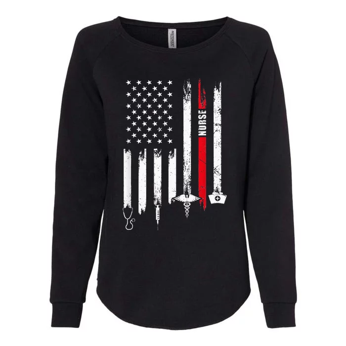 Funny American Flag Nurse Day Gift Idea Womens California Wash Sweatshirt