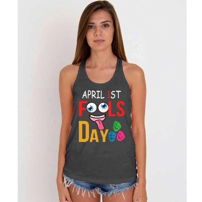 Funny April Fools Day Quote April Fools Day Squad Pranks Women's Knotted Racerback Tank